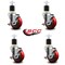 Service Caster 3.5'' Red Poly Swivel 1-7/8'' Expanding Stem Caster Set with Brake, 4PK SCC-EX20S3514-PPUB-RED-TLB-178-4 - alternate 2